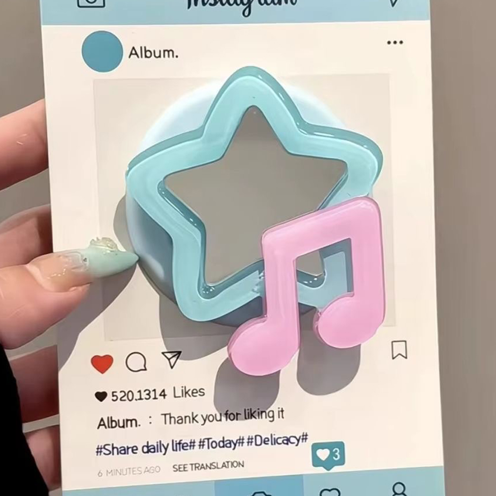 Phone Accessories And Gadgets - Korean Cute 3D Star Makeup Mirror