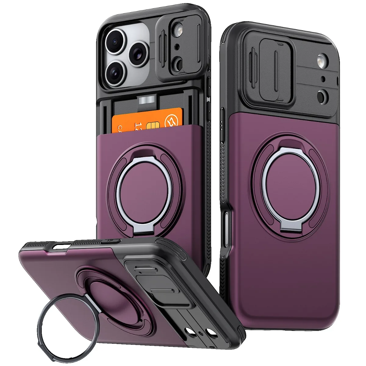 Phone Ring Holder - Luxury PC+TPU Armor Shockproof Phone Case