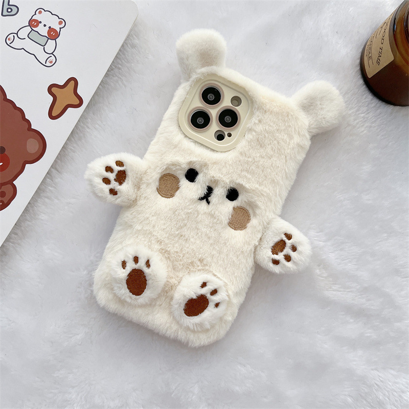 Korean 3D Cartoon Bear Fluffy  - огляд і ціна Phone Accessories List