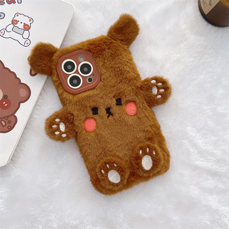Korean 3D Cartoon Bear Fluffy  - огляд і ціна Phone Accessories List
