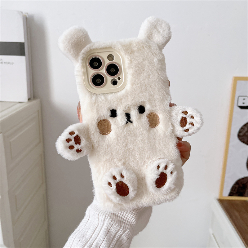 Korean 3D Cartoon Bear Fluffy  - огляд і ціна Phone Accessories List