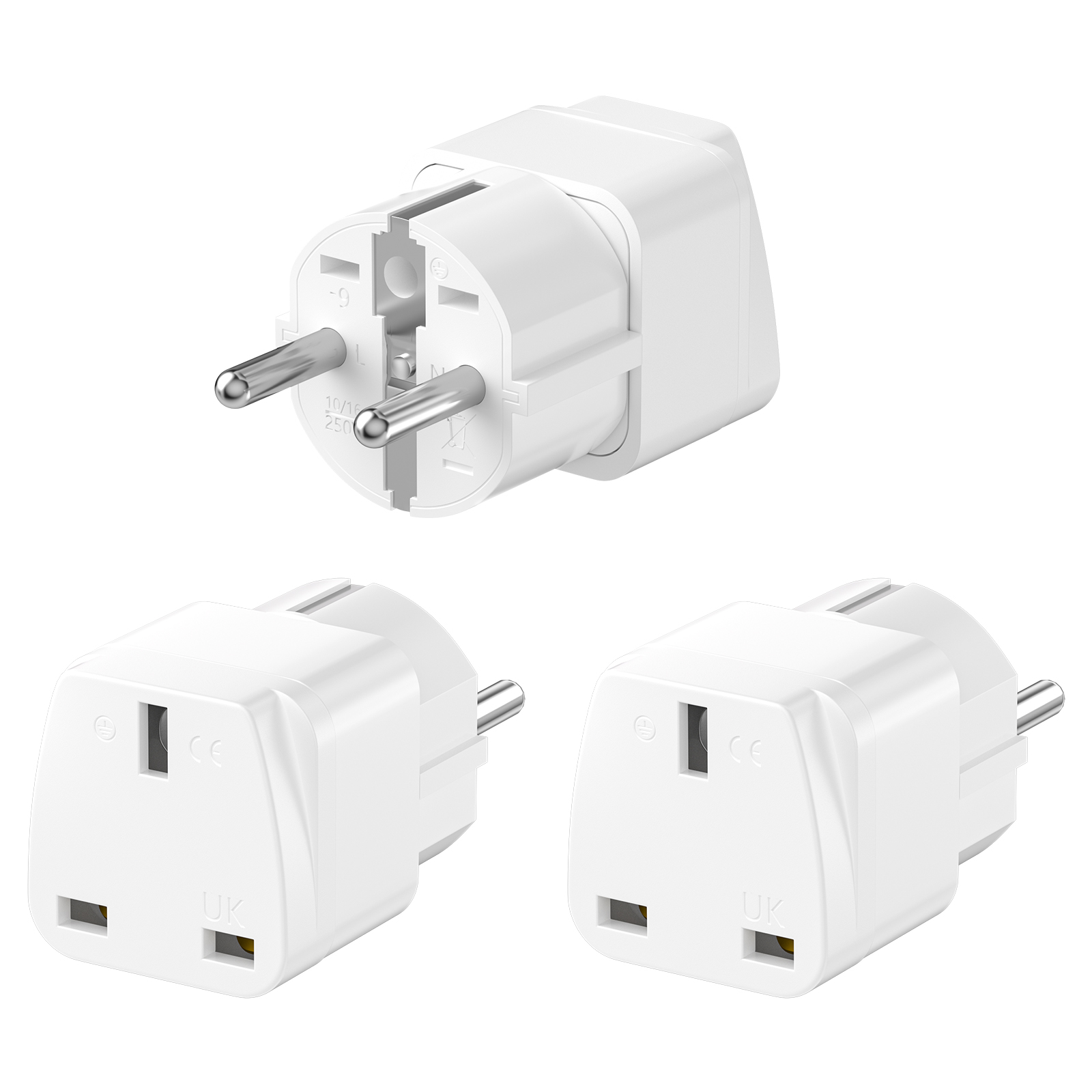 3PCS UK to EU Plug Adapter Eur - огляд і ціна Phone Accessories Uk