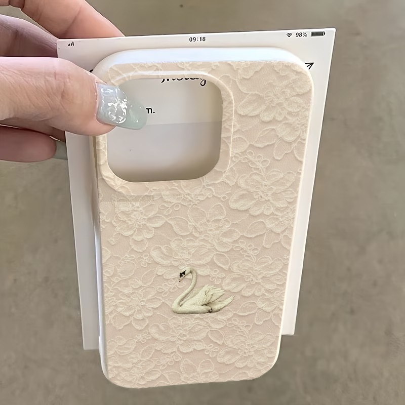 Lace Swan Pattern Lychee Textu - огляд і ціна Phone Accessories List