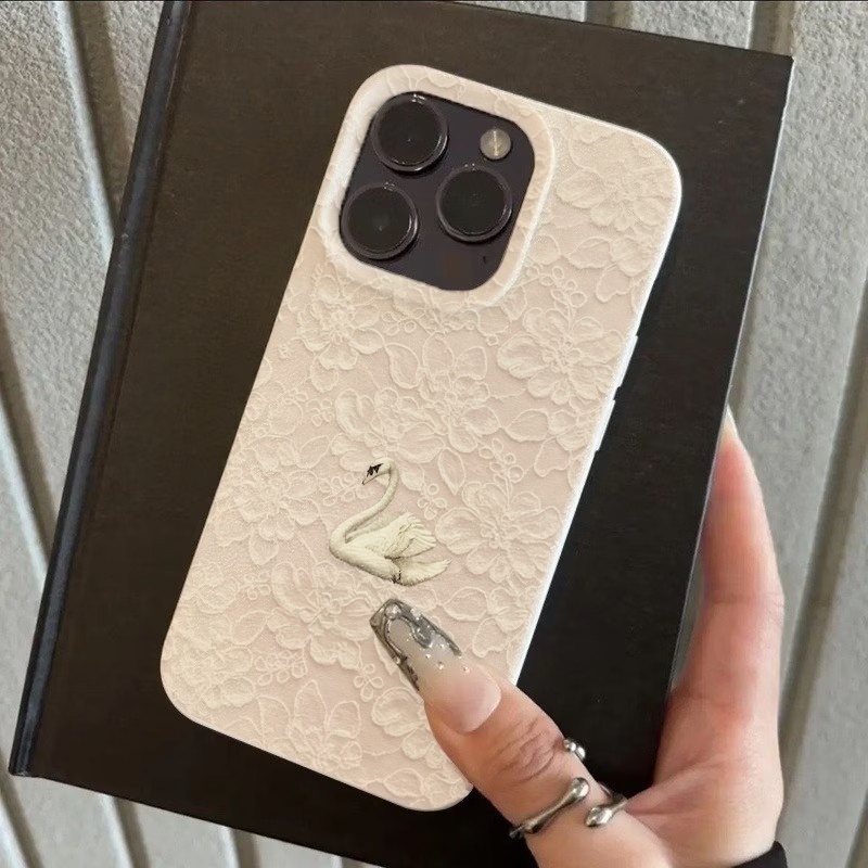 Lace Swan Pattern Lychee Textu - огляд і ціна Phone Accessories List